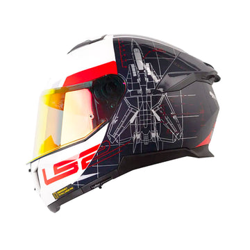 CASCO INTEGRAL LS2 FF808 STREAM II AIR_FORCE GRIS CLARO+AZUL